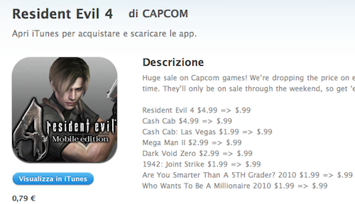 Capcom: 4 titoli scontati in App Store