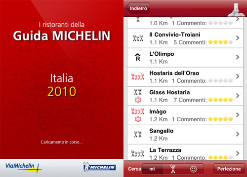 Ristoranti della Guida Michelin 2010, una nuova applicazione per mangiare bene