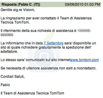 TomTom Car Kit adattatore in omaggio