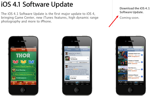 iOS 4.1 Coming Soon