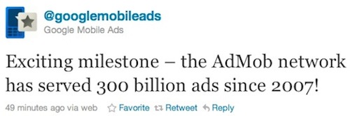 I 300 miliardi di pubblicità di AdMob