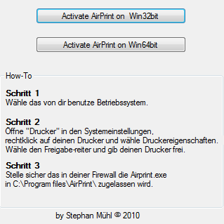 Attivare AirPrint su Windows