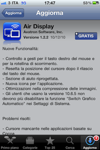 Air Display: la versione 1.2.2 arriva in App Store