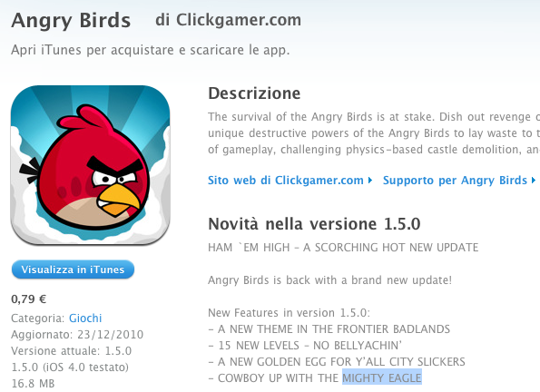 Angry Birds update 1.5