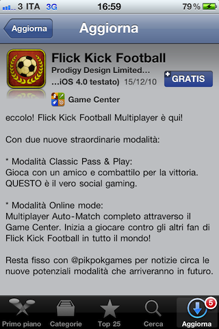 Flick Kick Football: l'update che introduce il multiplayer è arrivato in App Store