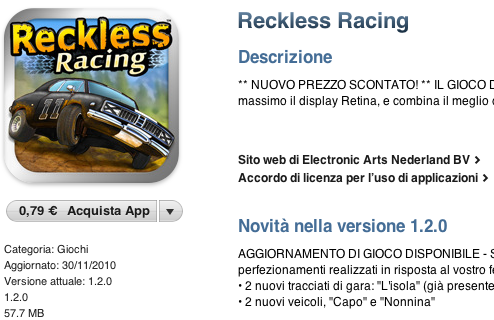 Reckless Racing si aggiorna e si sconta