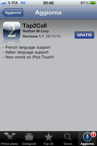 Tap2Call update 1.1