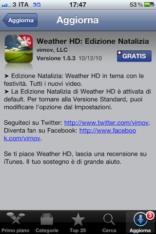 Weather HD edizione natalizia