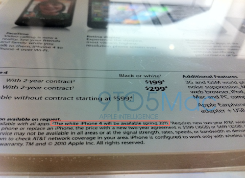 iPhone 4 bianco confermato da Apple per la primavera del 2011