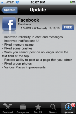 Facebook si aggiorna: nuove notifiche e bug fixes 