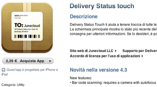 Delivery Status touch aggiornato e scontato