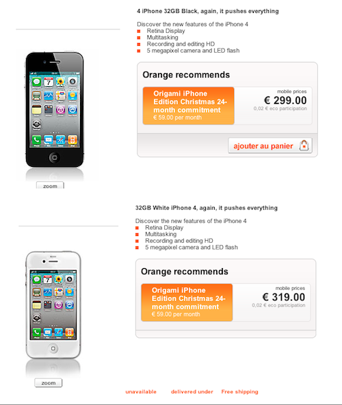 iPhone 4 bianco costerà 20€ in più 
