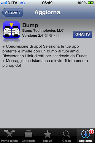 Bump: nuovo update e nuova funzionalità