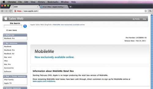 MobileMe solo online