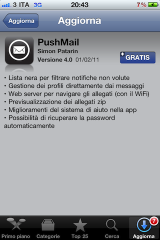 PushMail update 4.0