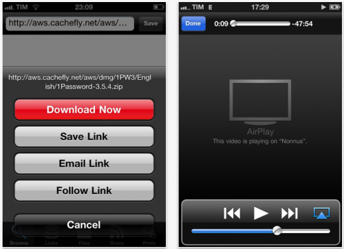 iDownload supporta AirPlay 