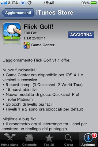 Flick Golf! update 1.1