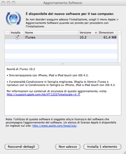 iTunes upsate 10.2