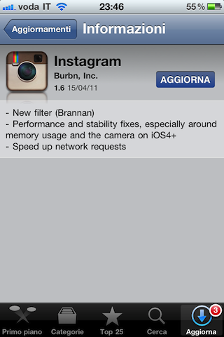 Instagram: nuovo aggiornamento alla versione 1.6