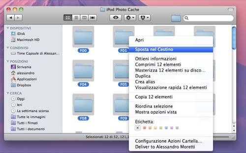 Cancellare contenuto iPod Photo Cache