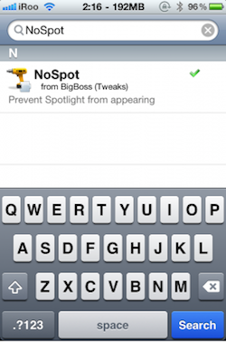 NoSpot fa sparire Spotlight 