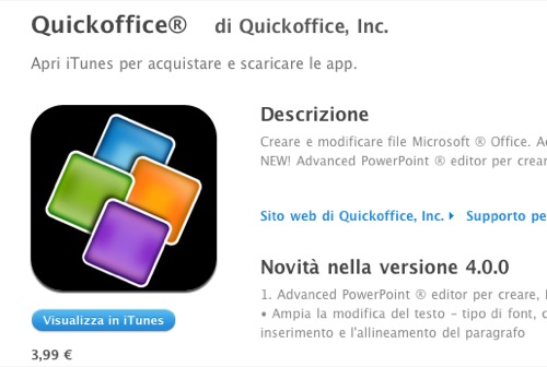 Quickoffice update 4.0