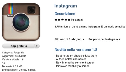 Instagram update 1.8