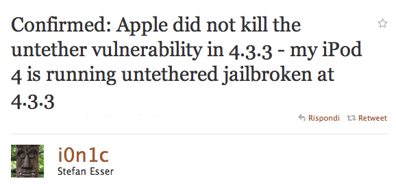 Jailbreak iOS 4.3.3: è già realtà!