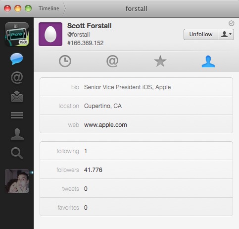 Scott Forstall tweet