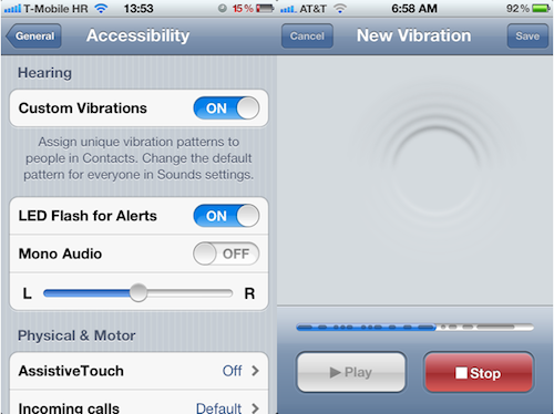 iOS 5: vibrazione personalizzata 