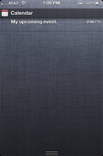 iOS 5: eventi delle prossime 24 ore in Notification Center 