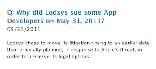 Lodsys all'attacco legale (in anticipo) 