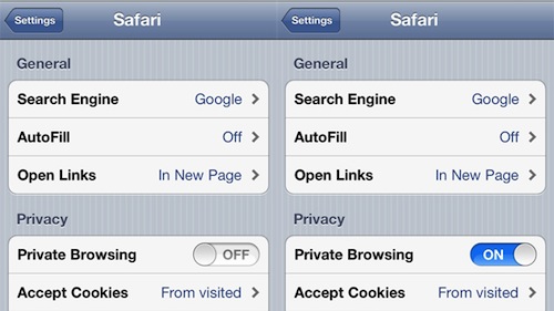 iOS 5: Mobile Safari e la navigazione privata 