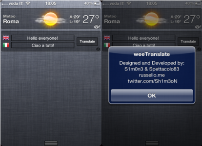 WeeTranslate: Google Translate tra i widget di iOS 5 