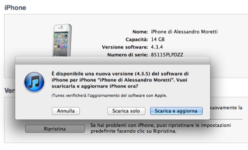 Apple rilascia iOS 4.3.5
