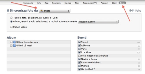 sincronizzare foto