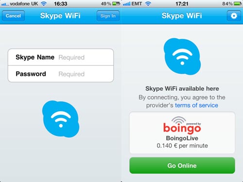 Skype WiFi disponibile in App Store