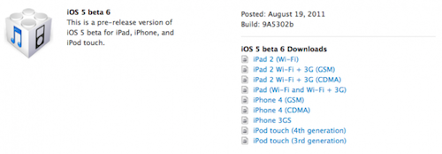 iOS 5 beta 6 disponibile al download (per sviluppatori)