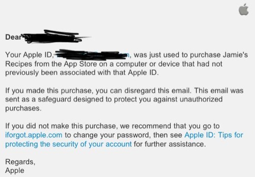 App Store: email di conferma per acquisti con nuovi iDevice