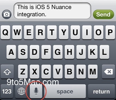 iOS 5: uno screenshot per il nuovo riconoscimento vocale 