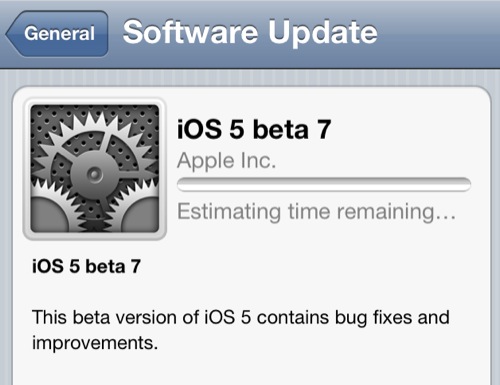 iOS 5 beta 7 rilasciato agli sviluppatori