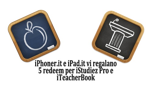 iStudiez Pro e iTeacherBook: iPhoner.it e iPad.it ve ne regalano 5 copie