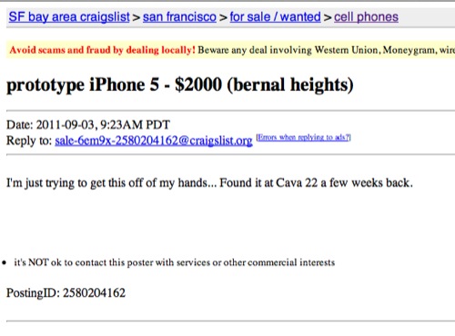 iPhone 5: prototipo in vendita, verità o presa in giro?