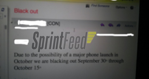 Sprint: una nota interna conferma l'arrivo di iPhone 5 per i primi di ottobre?