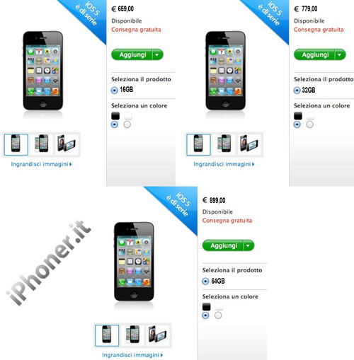 iPhone 4S prezzi in Italia copia