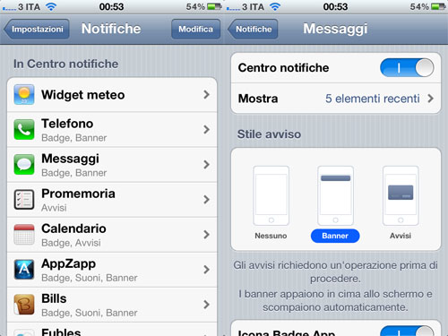 iOS5: come personalizzare il Notification Center