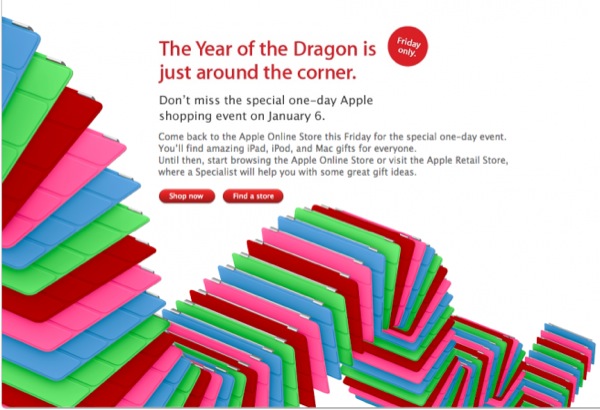 Apple: sconti per celebrare l'anno del dragone