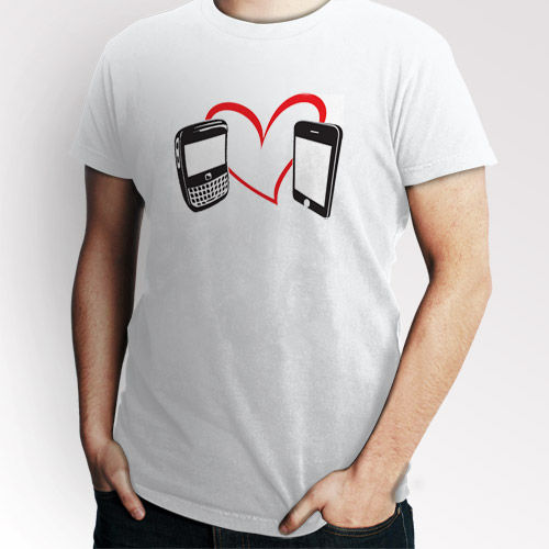 T-shirt iPhone love Blackberry