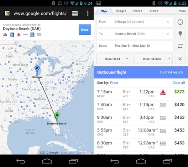 Google Flight Search disponibile anche da iOS 
