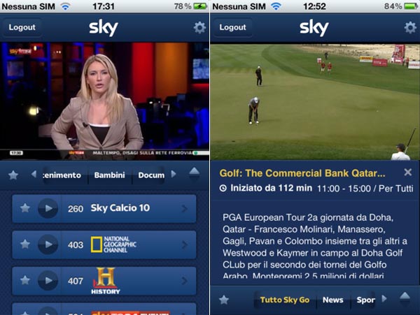 Sky Go per iPhone